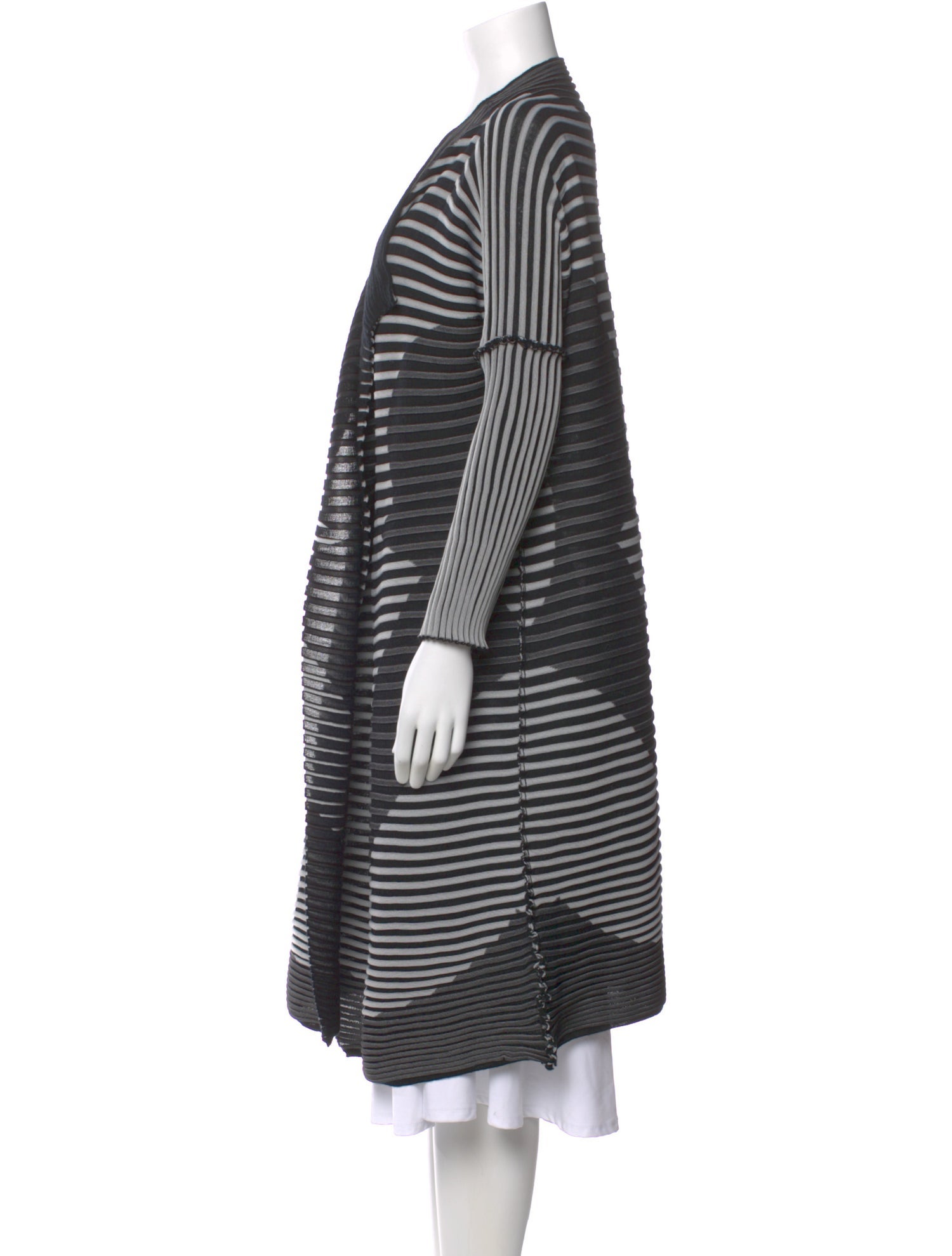 Issey Miyake Striped V-Neck Sweater