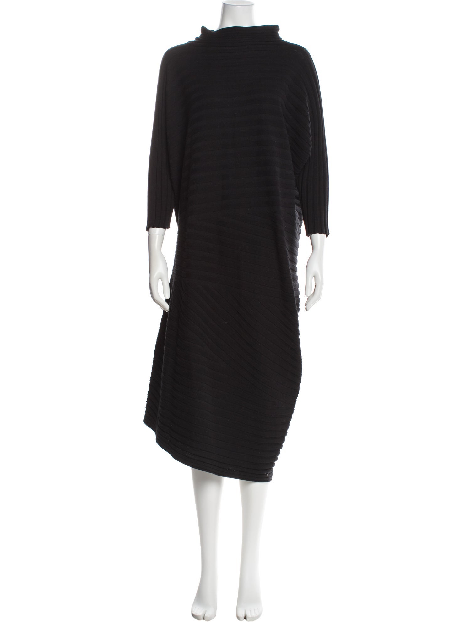Issey Miyake Turtleneck Knee-Length Dress