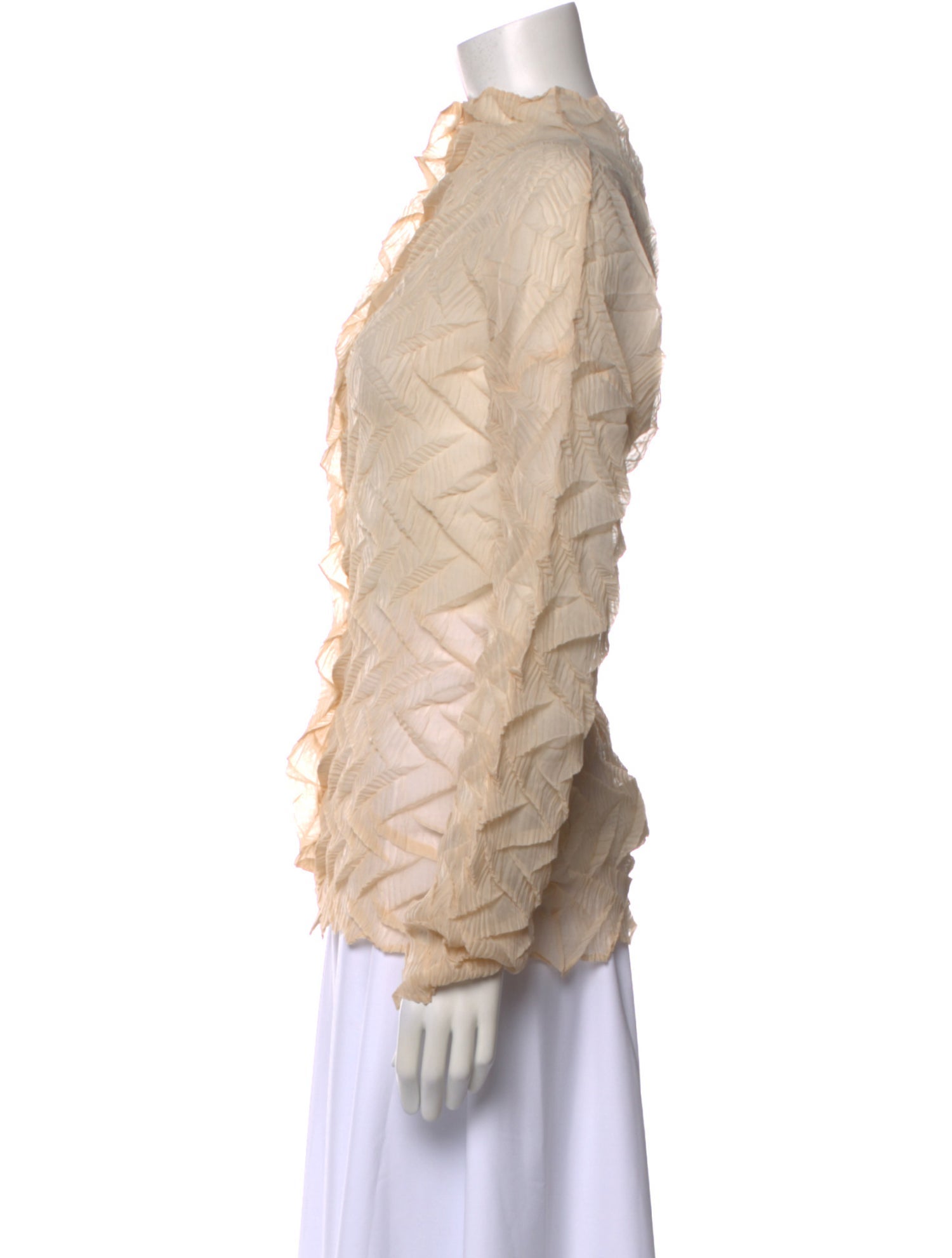 Issey Miyake Patterned Long Sleeve Blouse