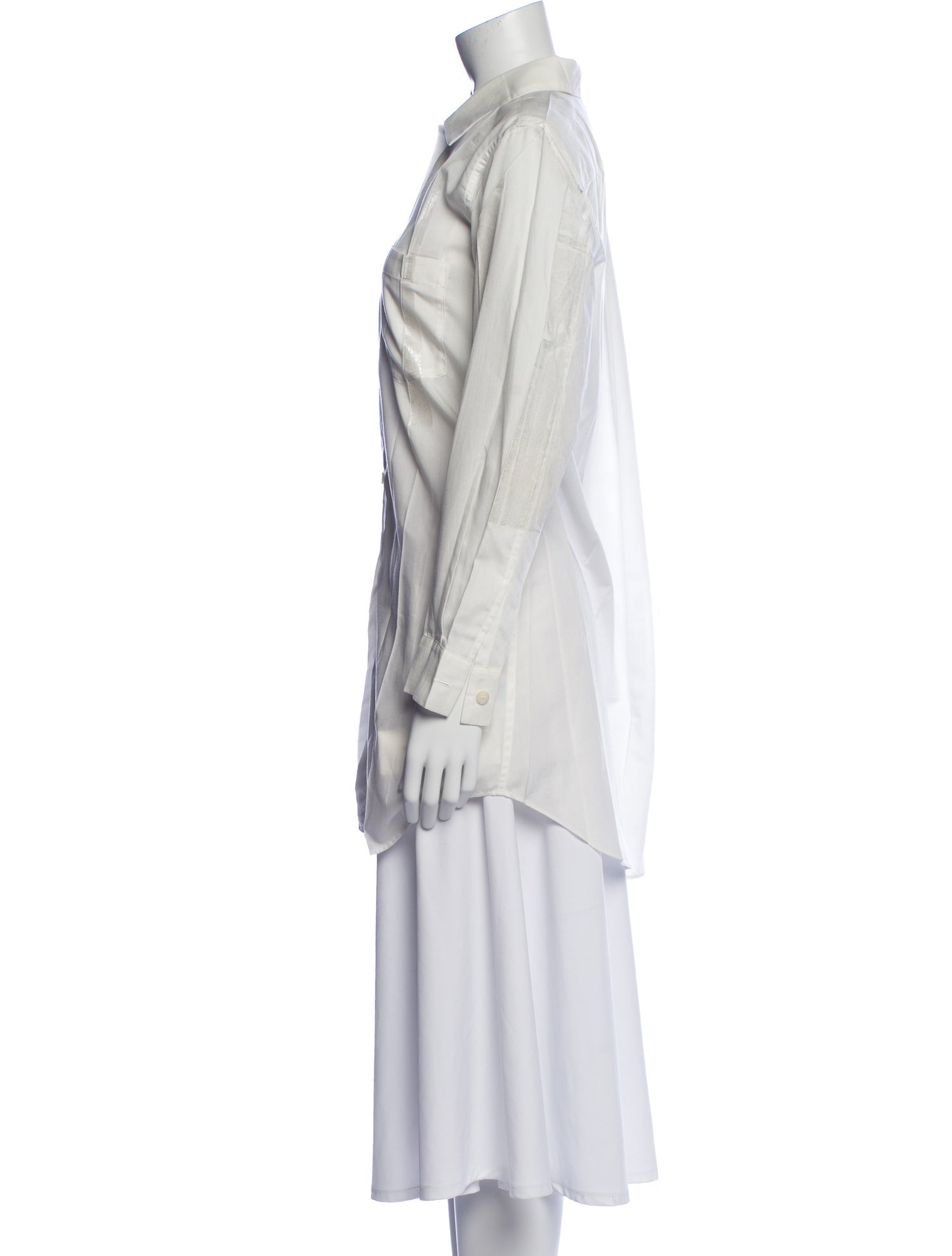 Issey Miyake Long Sleeve Button-Up Top