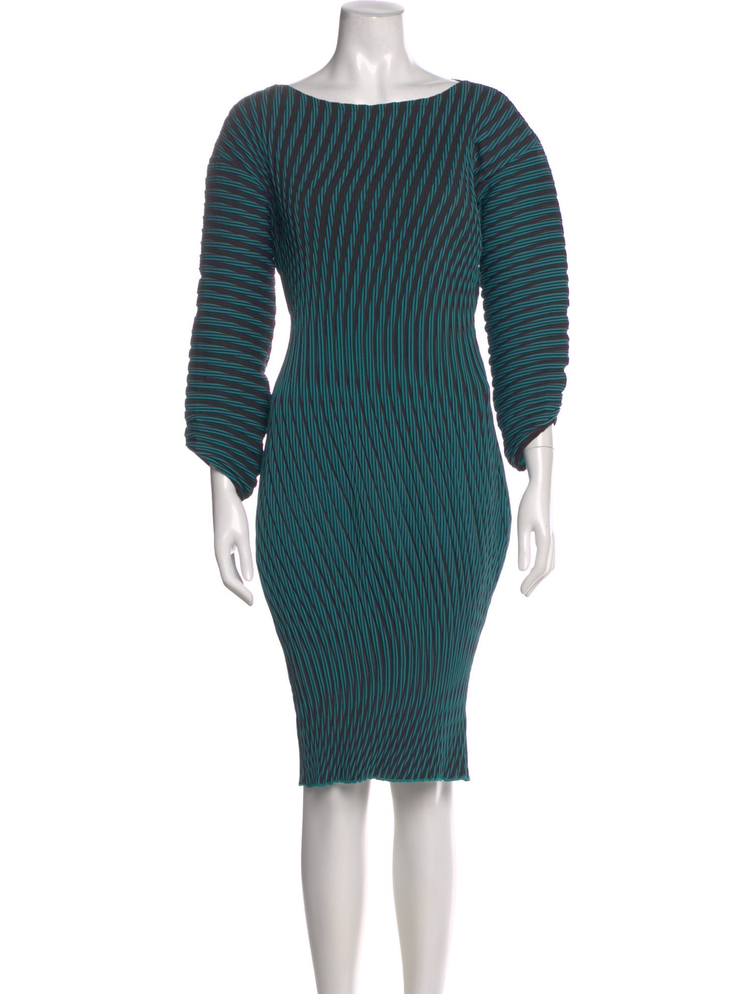 Issey Miyake Striped Knee-Length Dress