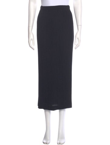 Pre-owned Issey Miyake Pleated Accents Midi Length Skirt In Gray