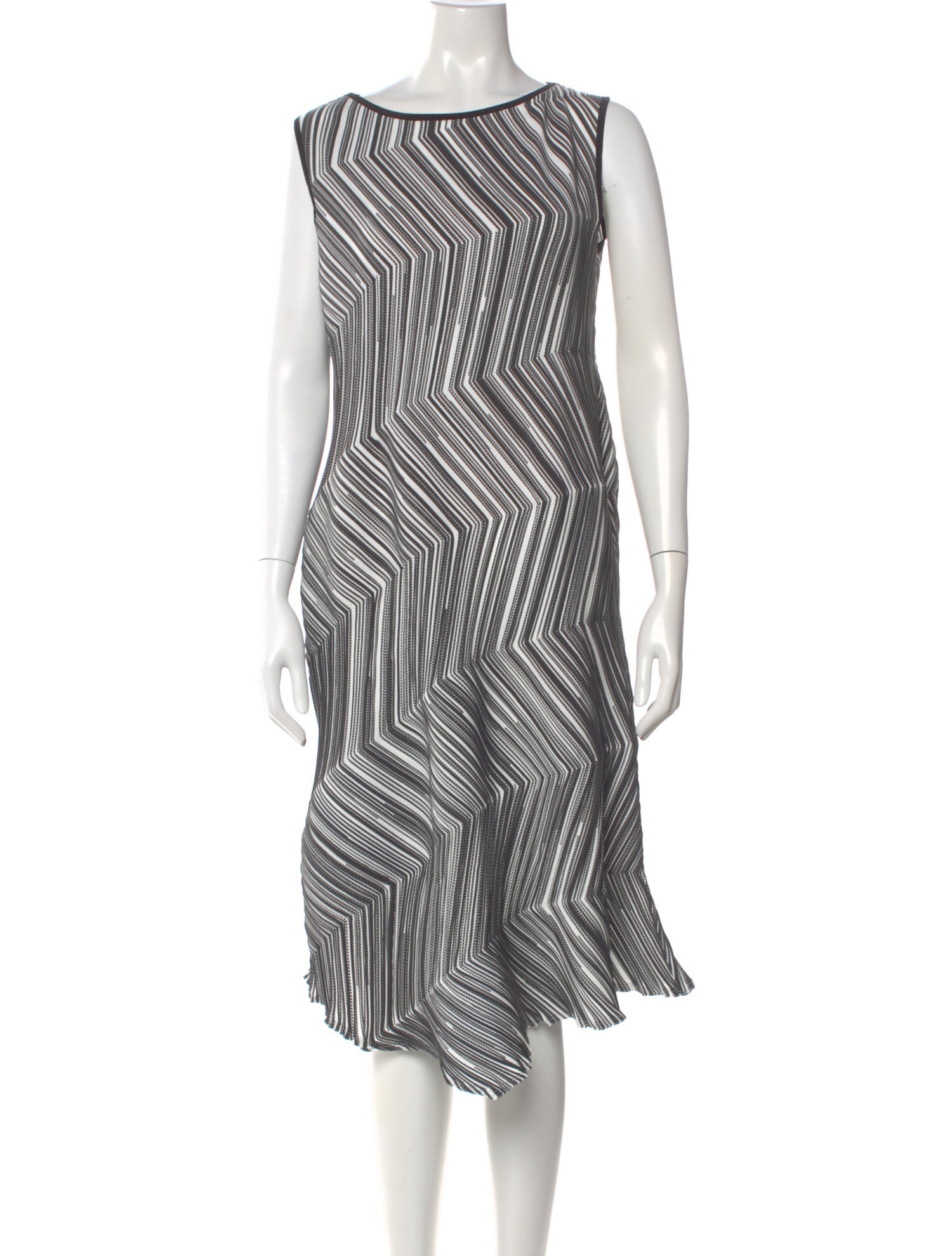 Issey Miyake Striped Midi Length Dress