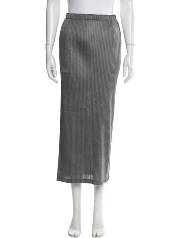 Pre-owned Issey Miyake Midi Length Skirt In Gray