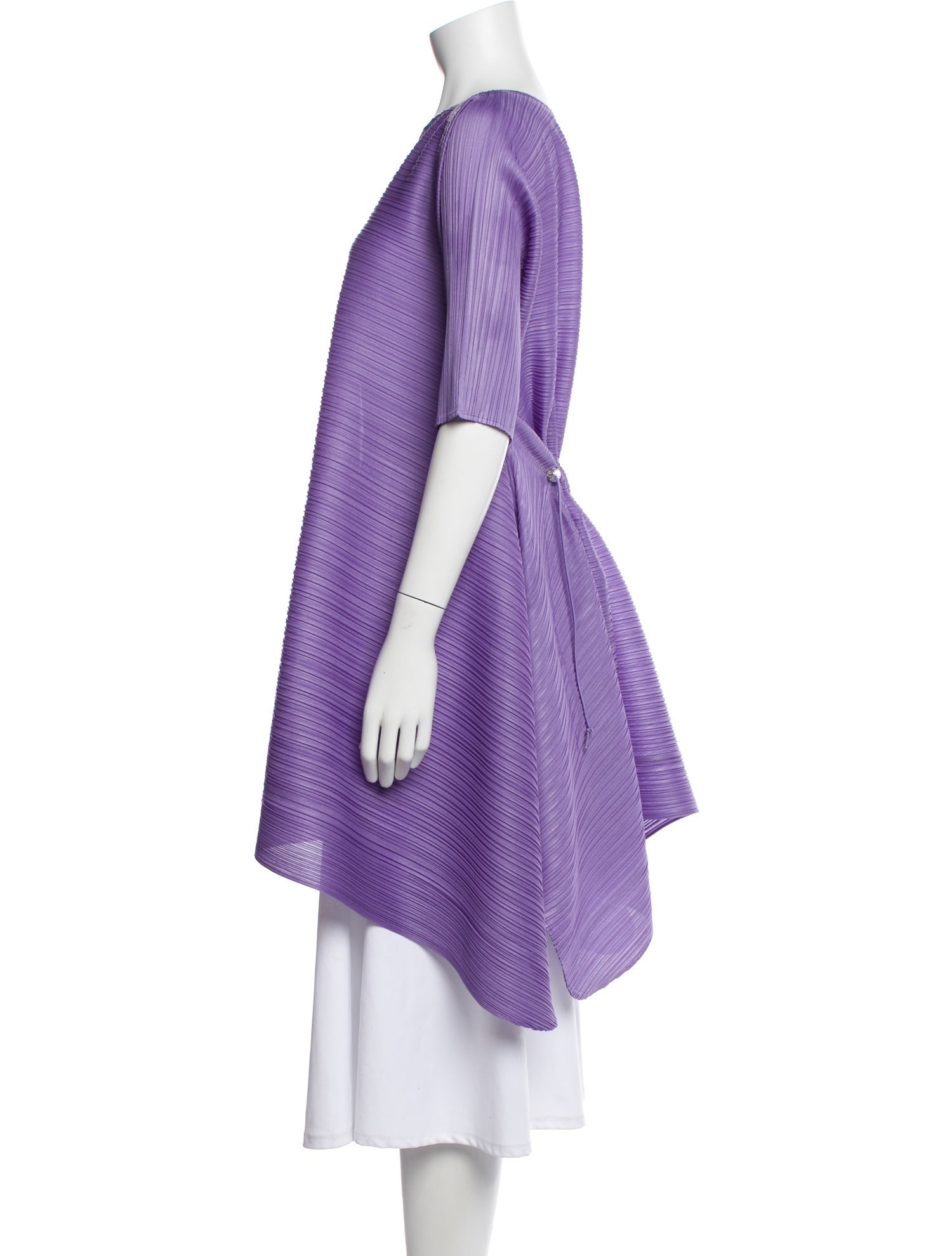 Issey Miyake Crew Neck Three-Quarter Sleeve Tunic