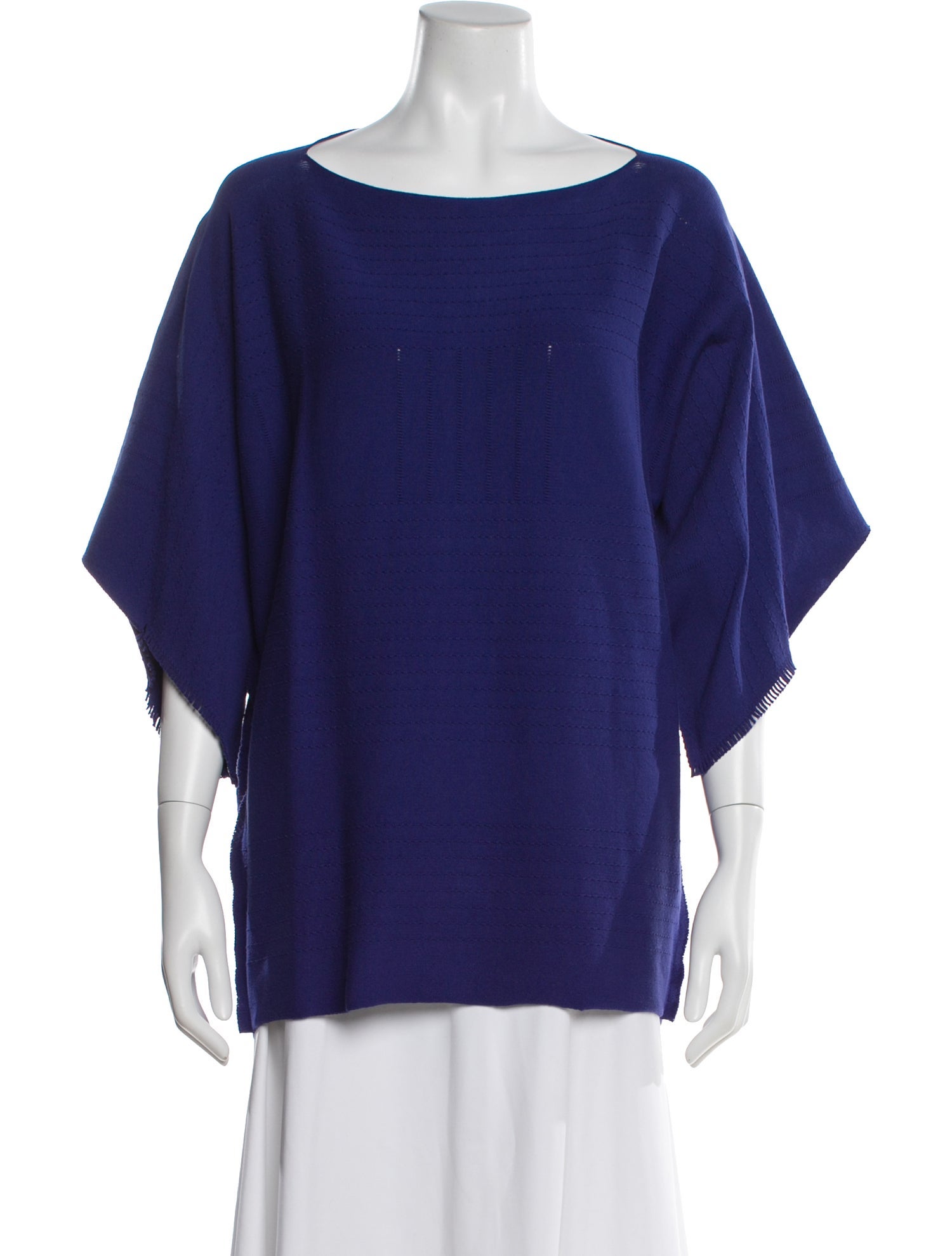 Issey Miyake Crew Neck Three-Quarter Sleeve Top