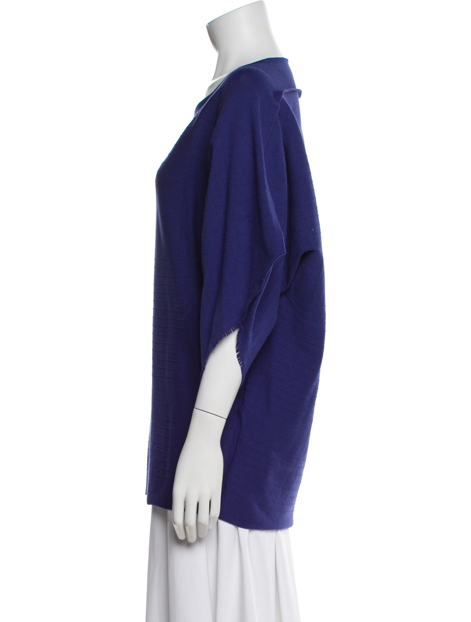 Issey Miyake Crew Neck Three-Quarter Sleeve Top