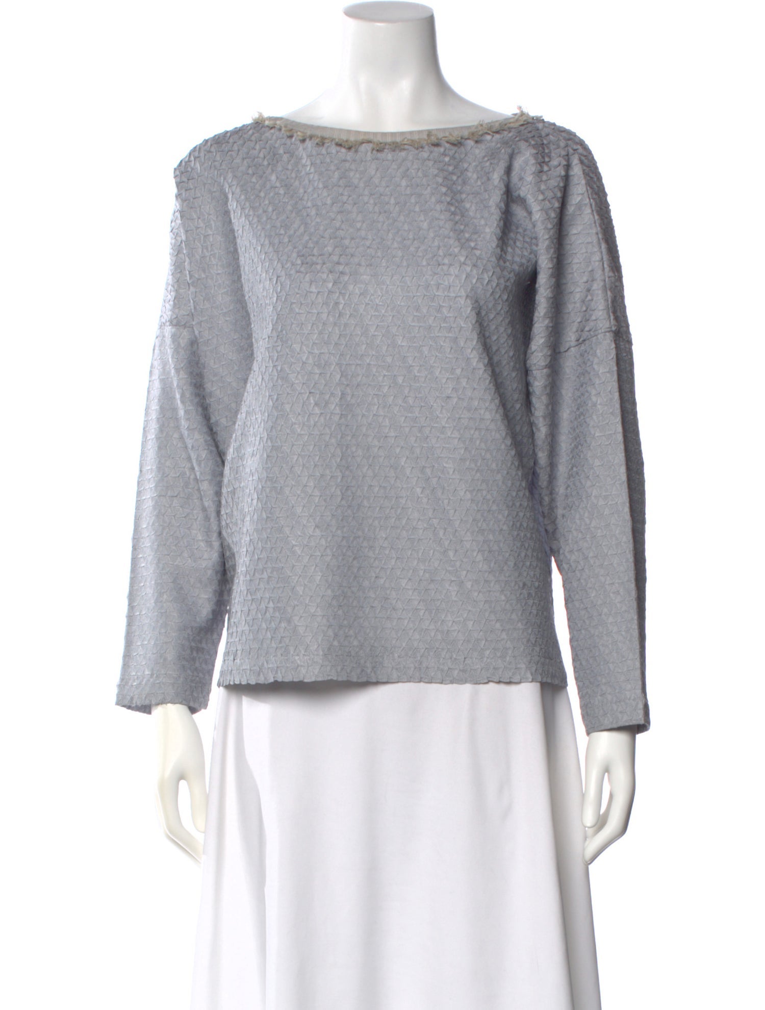 Issey Miyake Patterned Crew Neck Top