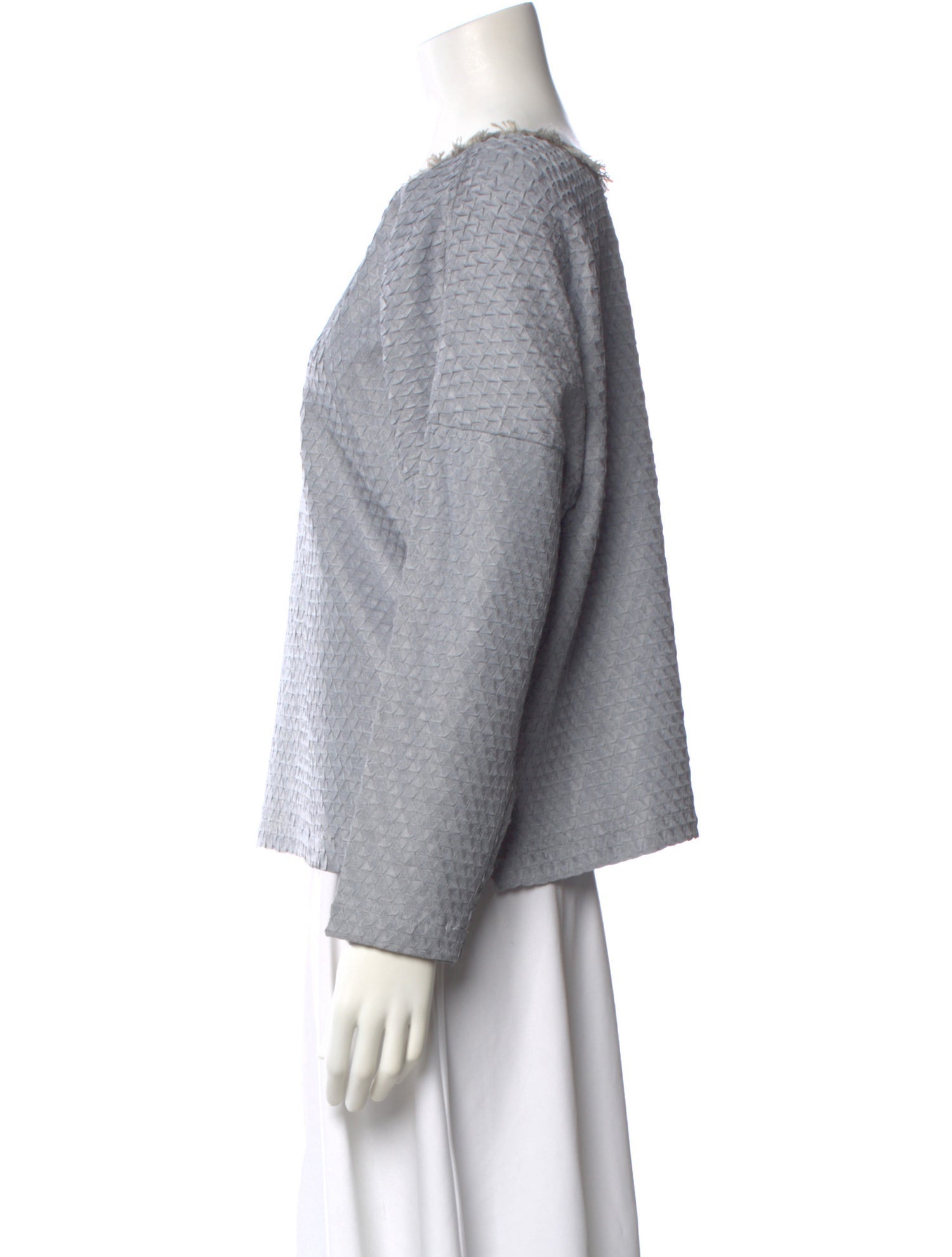 Issey Miyake Patterned Crew Neck Top