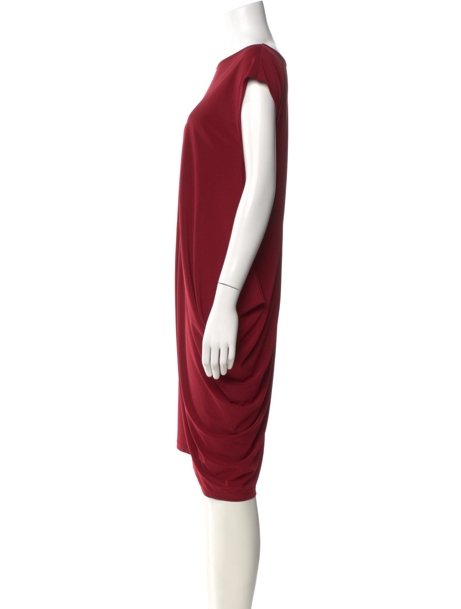 Issey Miyake Bateau Neckline Knee-Length Dress