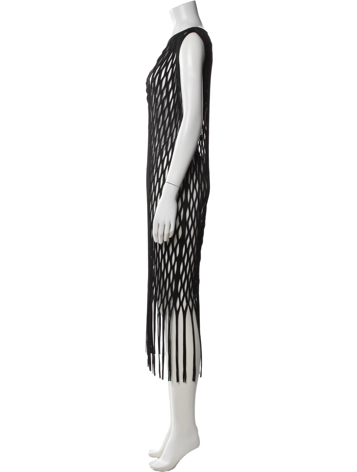 Issey Miyake Patterned Long Dress w/ Tags - Black Dresses