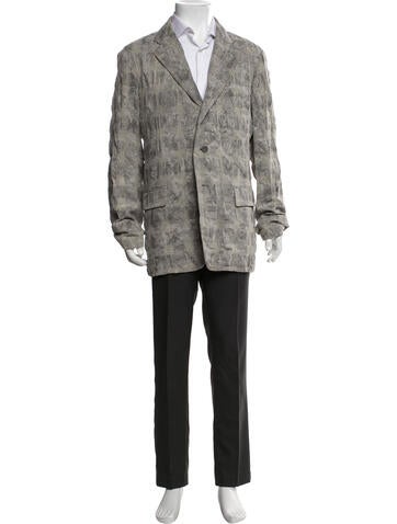 Pre-owned Issey Miyake Patterned Blazer In Grey