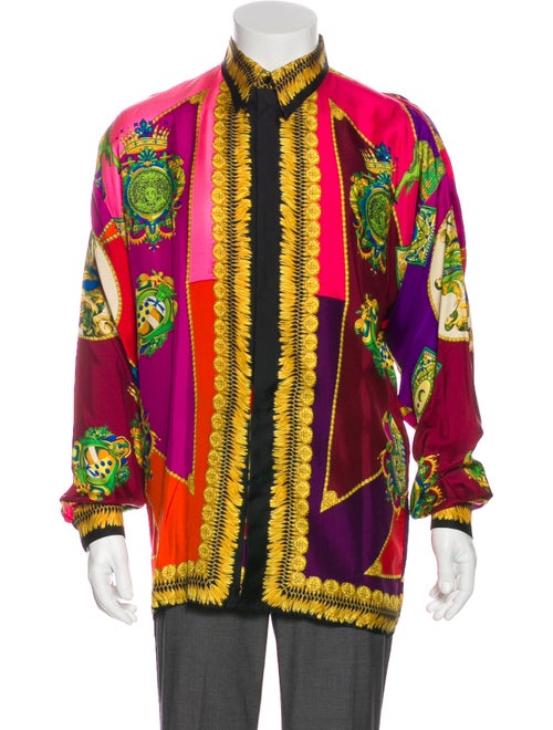 Istante by Versace Vintage Silk Shirt multicolor