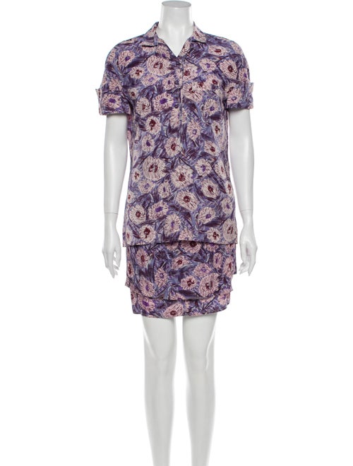 Istante by Versace Silk Floral Print Skirt Set Pur