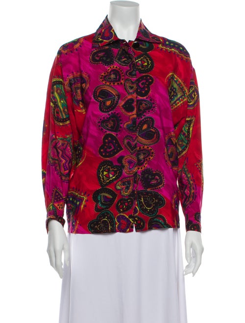 Istante by Versace Silk Printed Blouse Pink