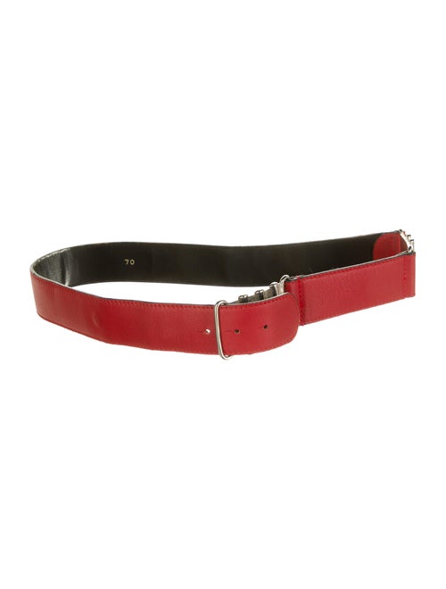 Istante by Versace Leather Waist Belt Red