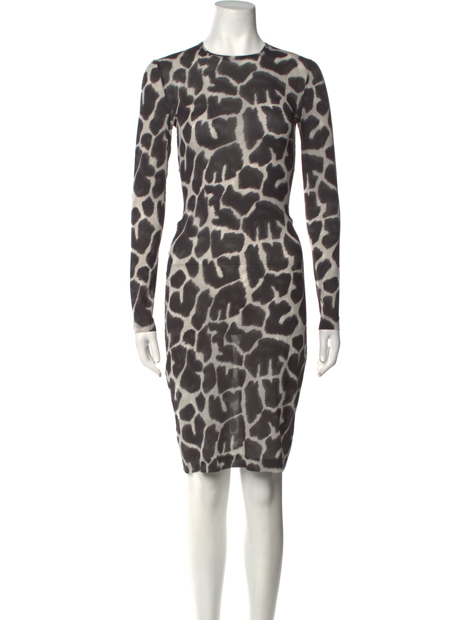 Istante by Versace Animal Print Knee-Length Dress