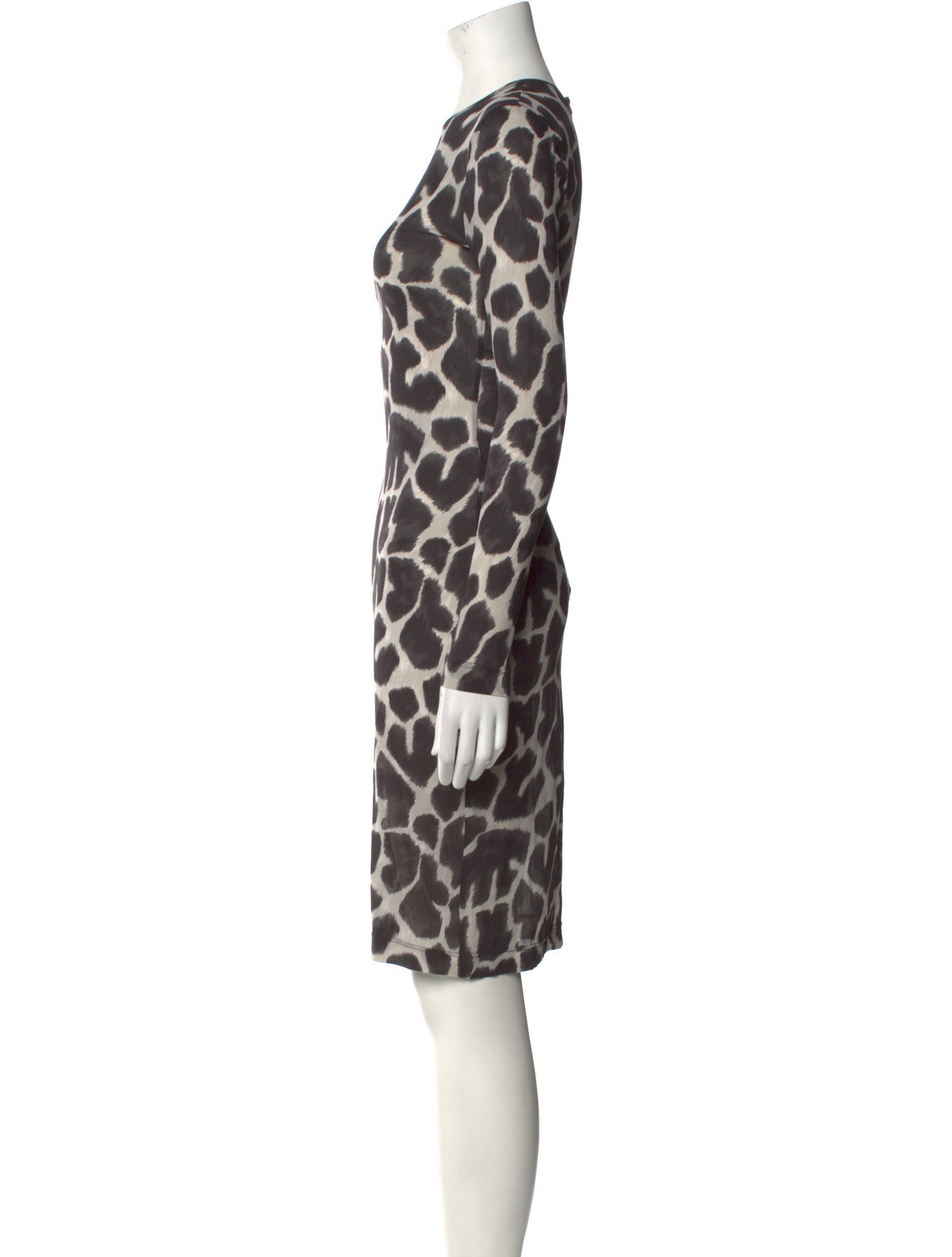 Istante by Versace Animal Print Knee-Length Dress