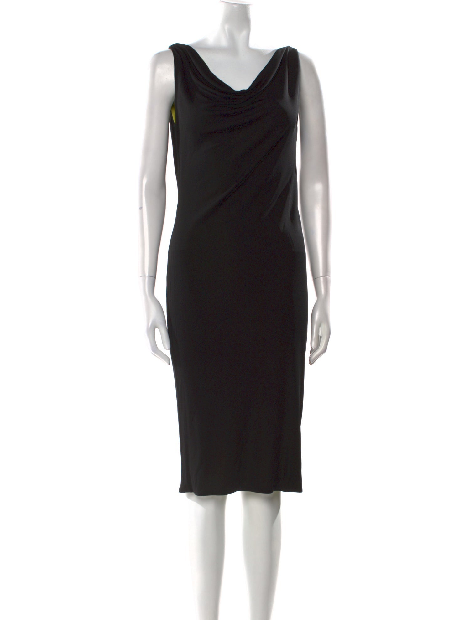 Istante by Versace Cowl Neck Midi Length Dress