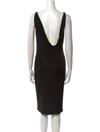 Istante by Versace Cowl Neck Midi Length Dress