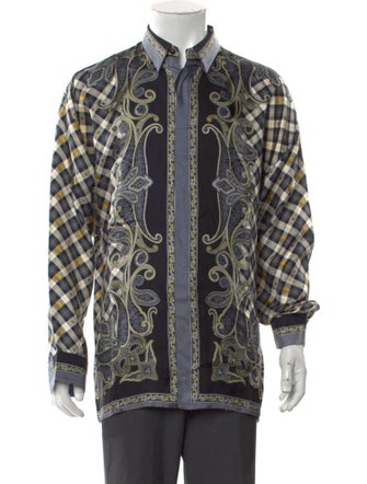 Istante by Versace Silk Paisley Print Shirt