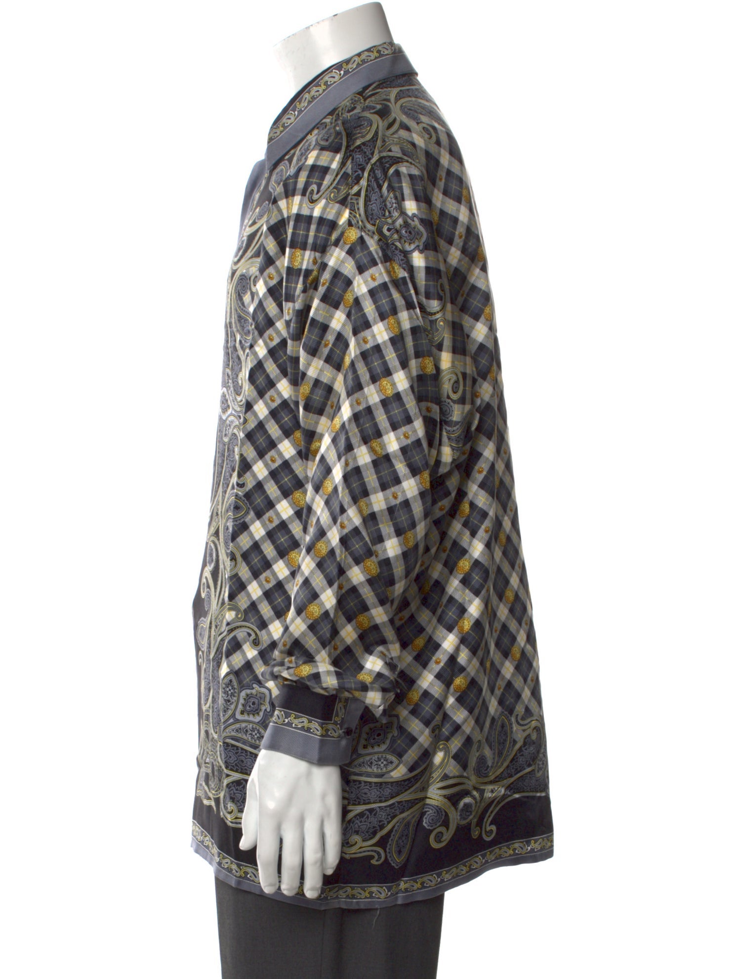 Istante by Versace Silk Paisley Print Shirt