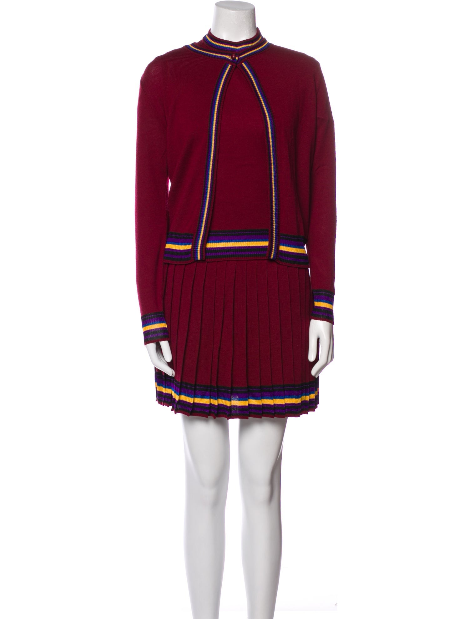 Istante by Versace Wool Striped Skirt Set