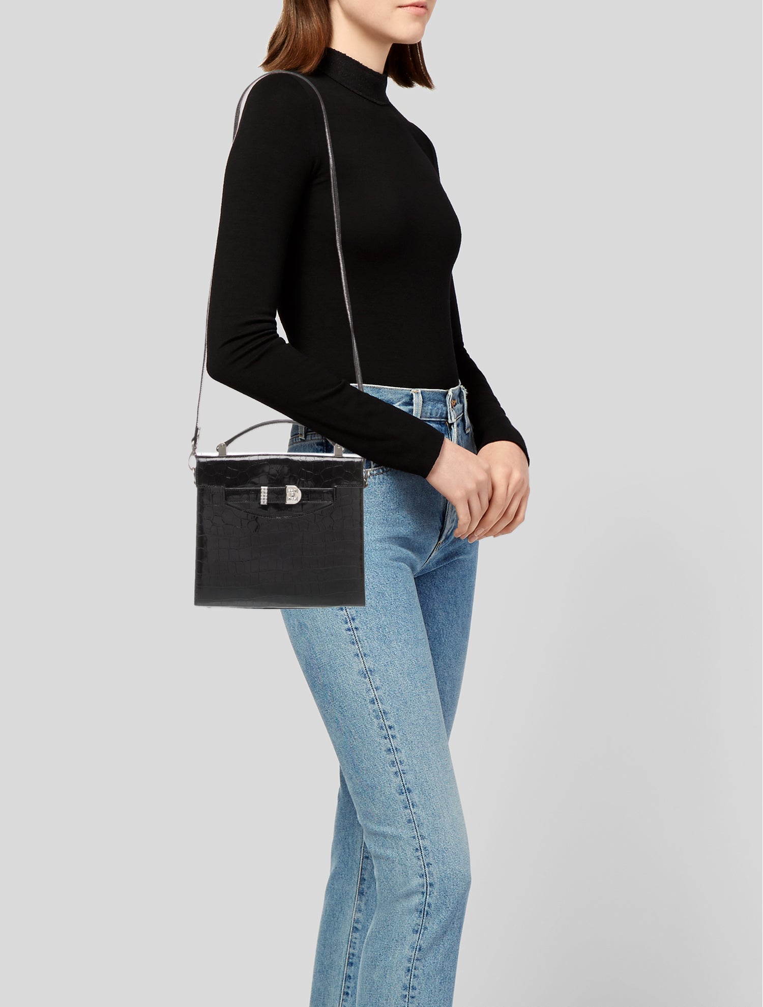 Istante by Versace Leather Crossbody Bag