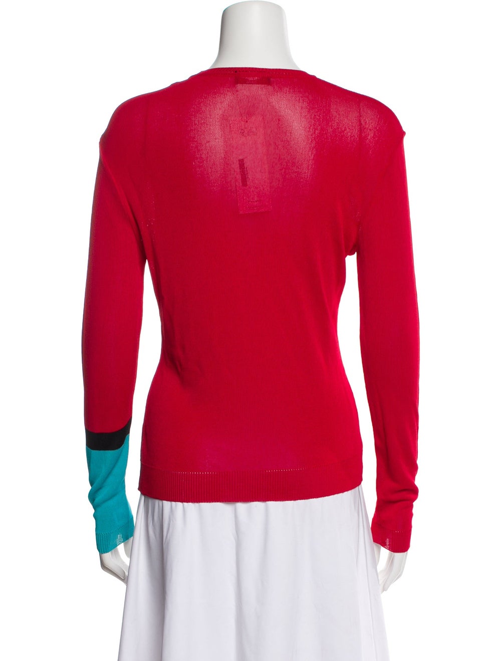 Istante by Versace Colorblock Pattern Crew Neck T… - image 3