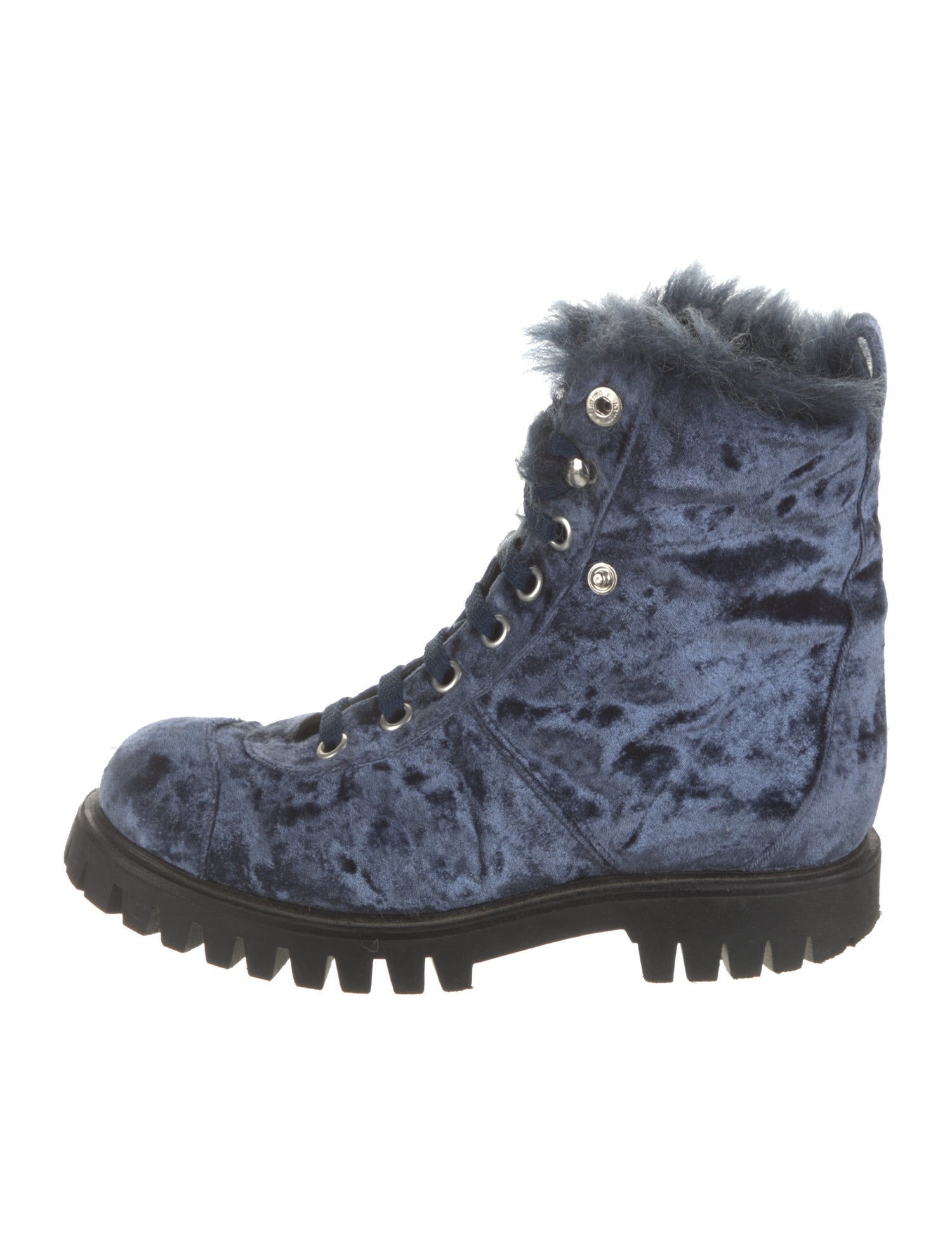 Isa Tapia Velvet Combat Boots