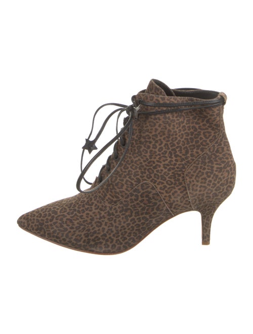 Isa Tapia Suede Animal Print Lace-Up Boots