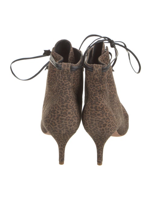 Isa Tapia Suede Animal Print Lace-Up Boots