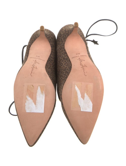 Isa Tapia Suede Animal Print Lace-Up Boots