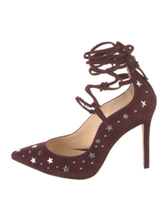 Isa Tapia Suede Studded Accents Pumps