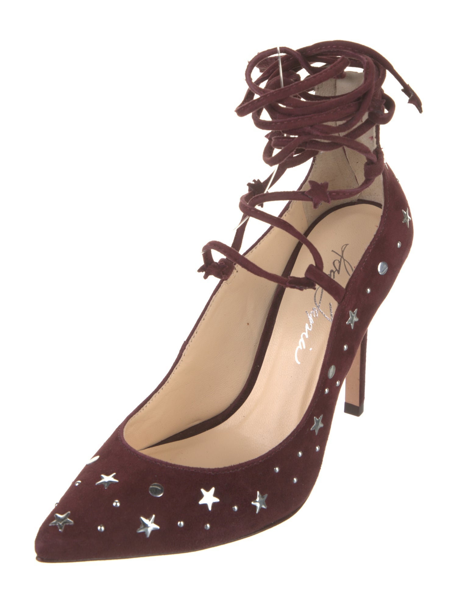 Isa Tapia Suede Studded Accents Pumps