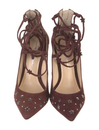 Isa Tapia Suede Studded Accents Pumps