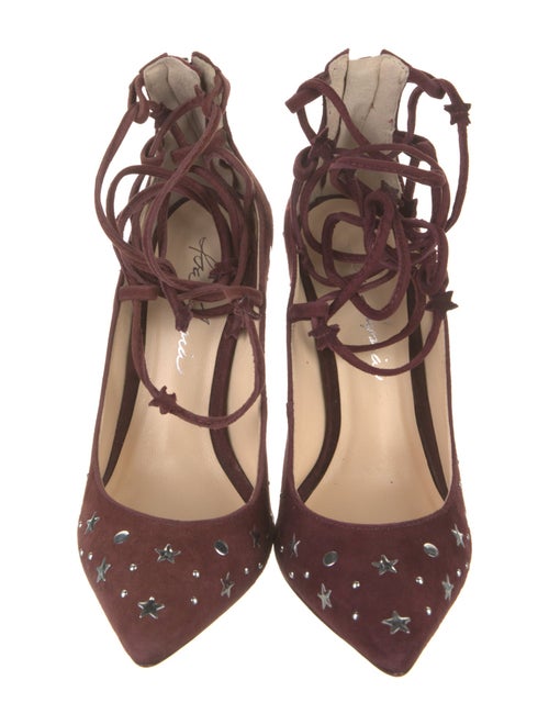 Isa Tapia Suede Studded Accents Pumps