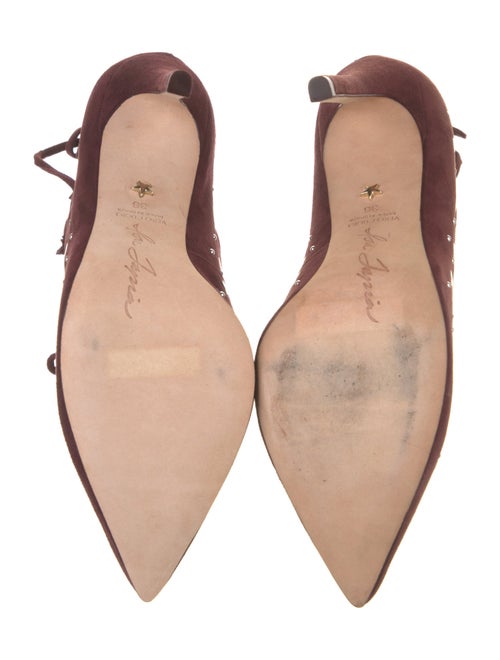 Isa Tapia Suede Studded Accents Pumps