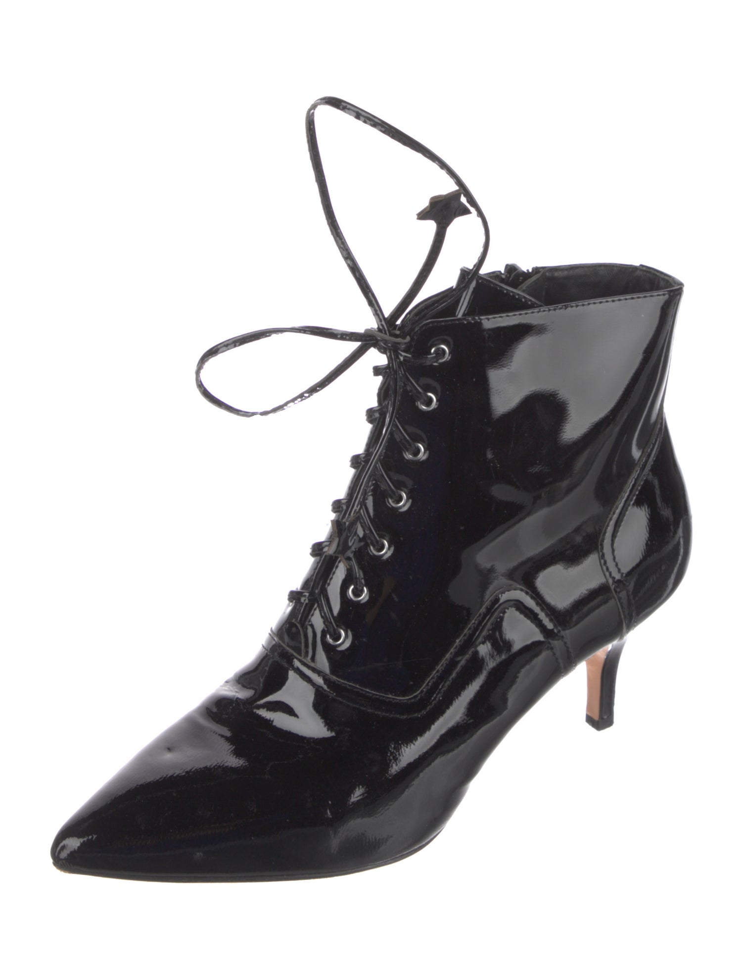 Isa Tapia Patent Leather Lace-Up Boots
