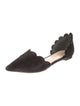 Isa Tapia Suede Scalloped Accent D'Orsay Flats