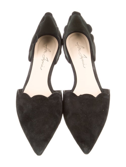 Isa Tapia Suede Scalloped Accent D'Orsay Flats