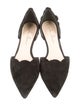 Isa Tapia Suede Scalloped Accent D'Orsay Flats