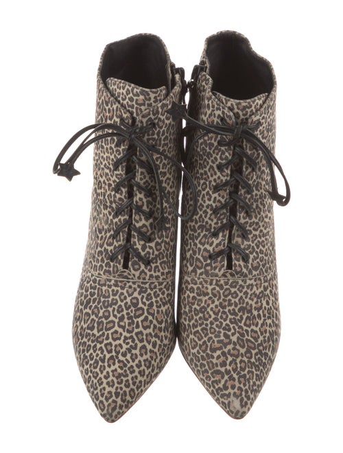 Isa Tapia Suede Animal Print Lace-Up Boots