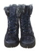 Isa Tapia Velvet Printed Combat Boots