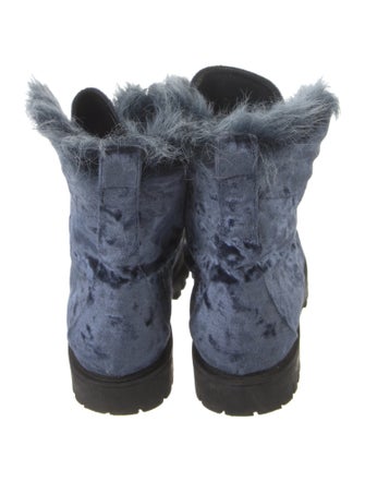 Isa Tapia Velvet Printed Combat Boots