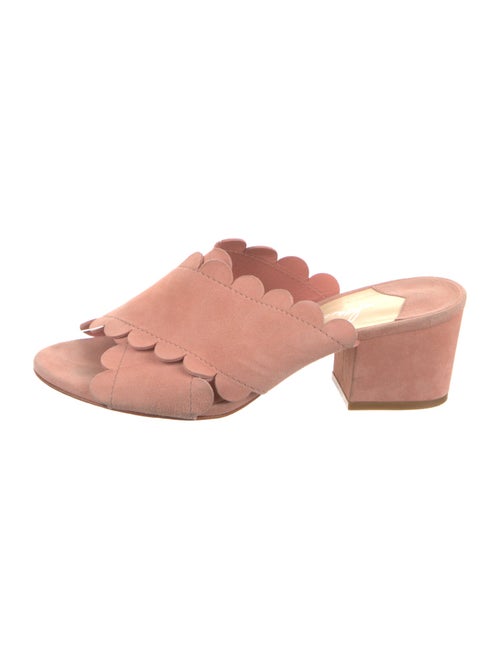 Isa Tapia Suede Scalloped Accent Slides