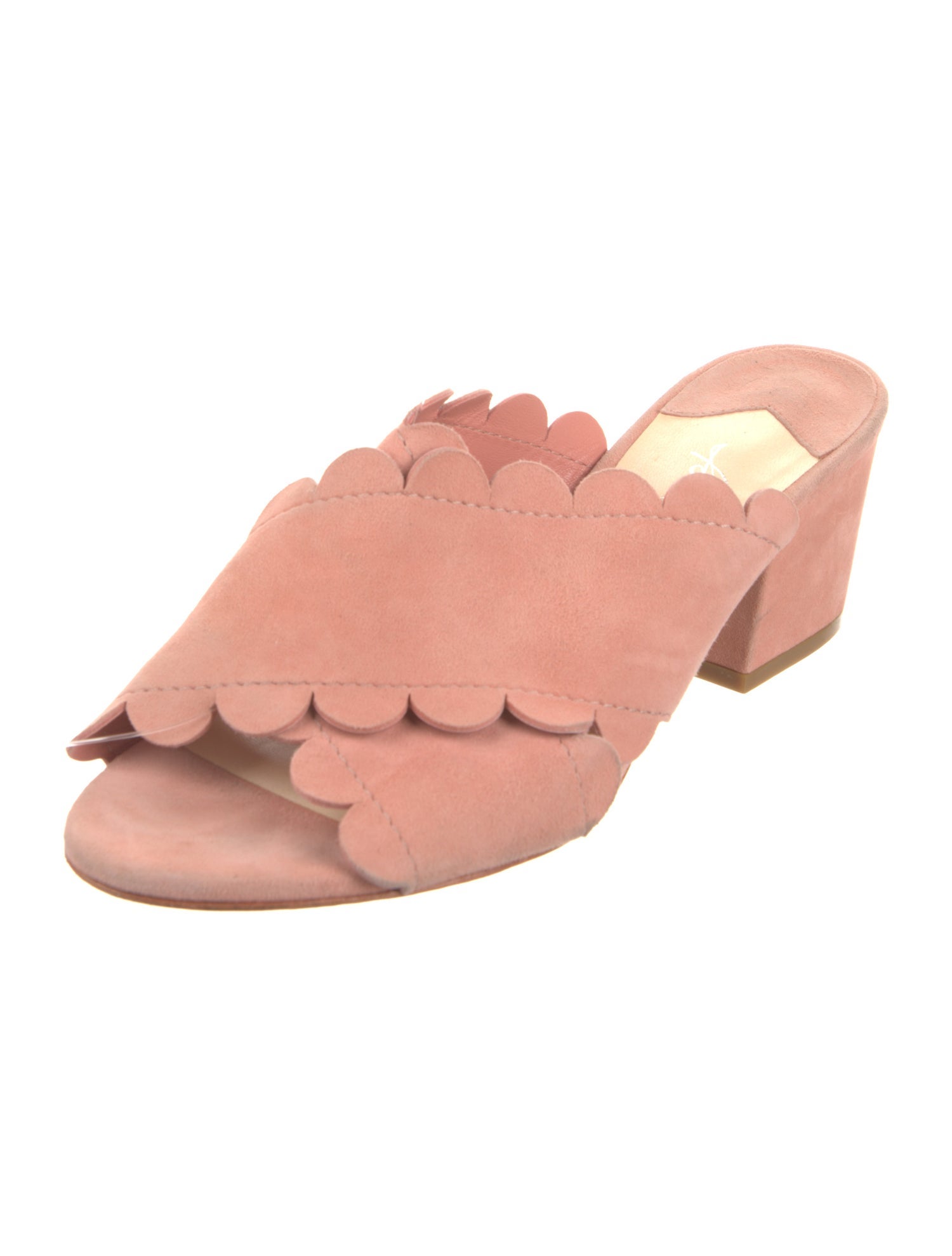 Isa Tapia Suede Scalloped Accent Slides
