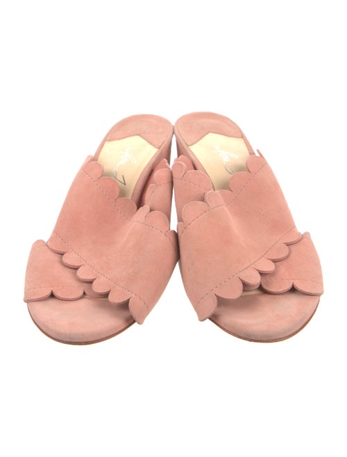 Isa Tapia Suede Scalloped Accent Slides