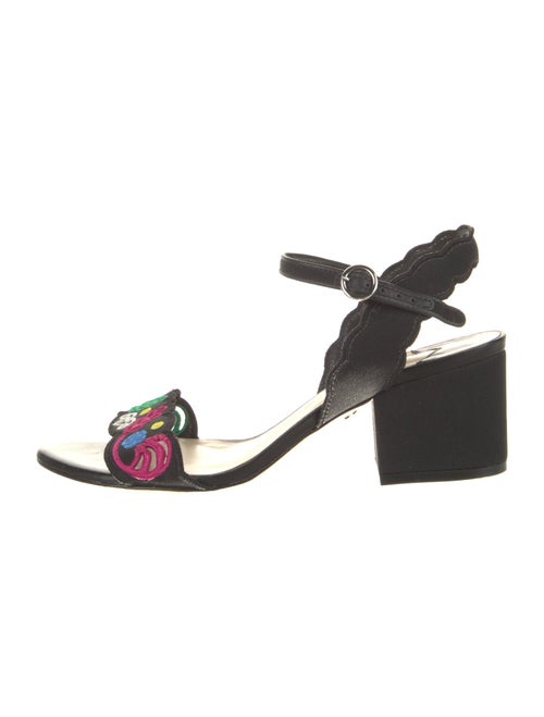 Isa Tapia Floral Print Embroidered Accent Sandals