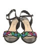 Isa Tapia Floral Print Embroidered Accent Sandals